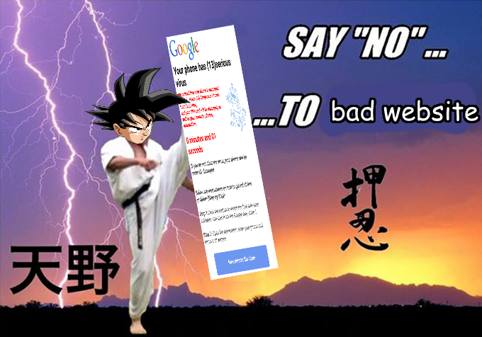 Say no to malicious websites image failed to load. 